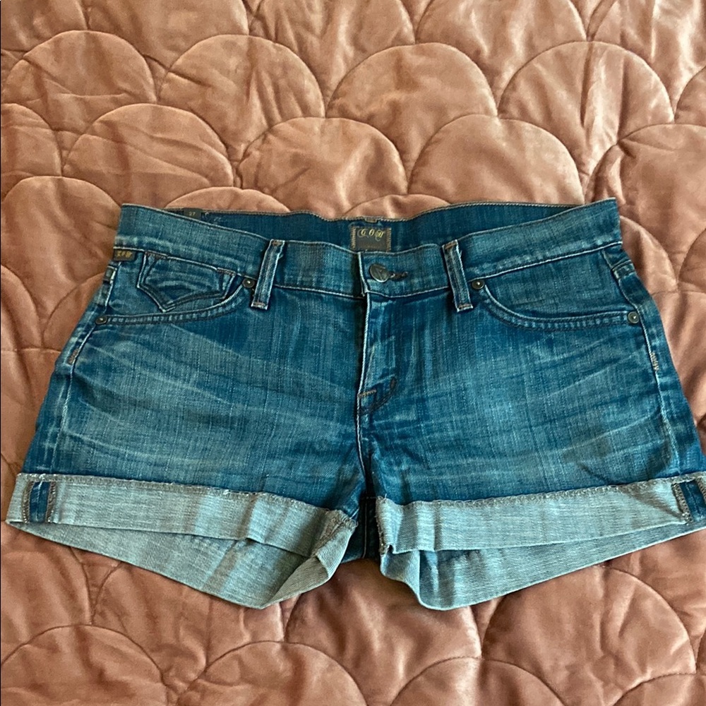 Citizens Of Humanity Blue Jean Shorts Classic Cuffed Design